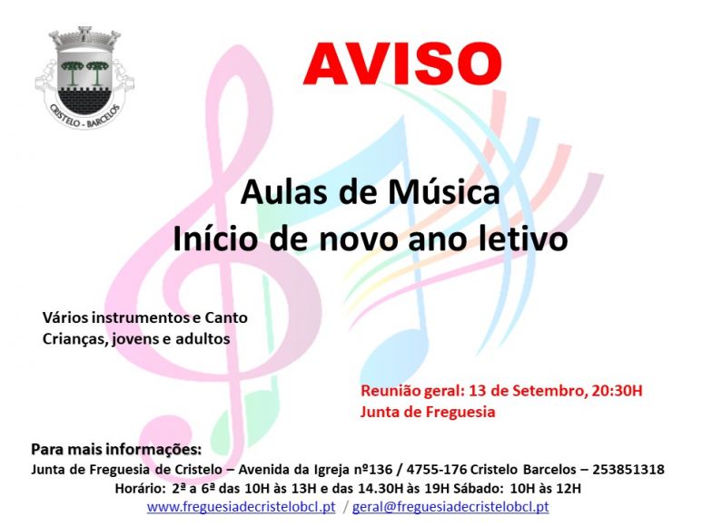 Reabertura aulas de Música