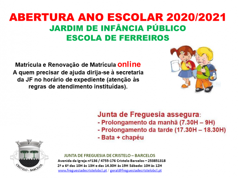 Matriculas e renovações de matriculas para JI Ferreiros