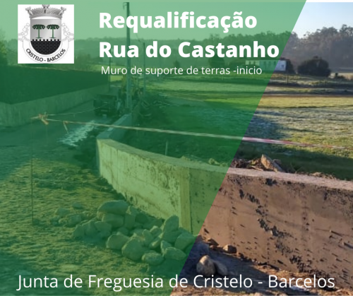 Requalificação Rua do Castanho - muro de suporte de terras (inicio) 